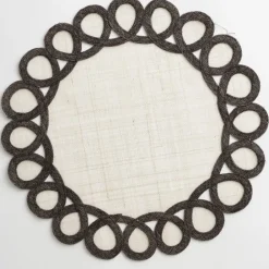 Pomegranate Inc Dark Oak Woven Doodles Placemat | Set of 4 Hot