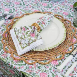 Pomegranate Inc Dove & Cypress Pink & Green Napkin | Set of 4 Online