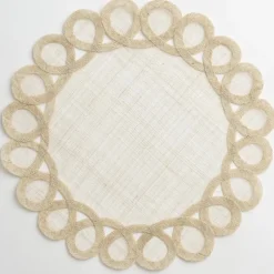 Pomegranate Inc Ecru Woven Doodles Placemat | Set of 4 New