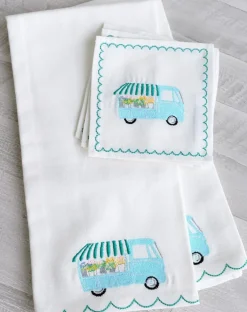 Pomegranate Inc Embroidered tea towels cute flower cart | Set 2 Outlet