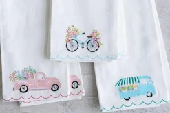 Pomegranate Inc Embroidered tea towels cute flower cart | Set 2 Outlet