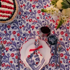 Pomegranate Inc Emma Red & Blue Napkin | Set of 4 Clearance