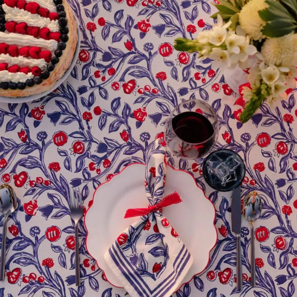 Pomegranate Inc Emma Red & Blue Napkin | Set of 4 Clearance