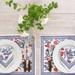 Pomegranate Inc Emma Red & Blue Placemat | Set of 4 New