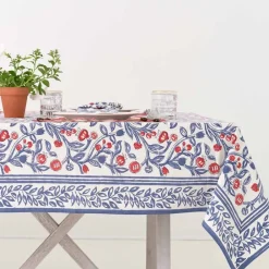 Pomegranate Inc Emma Red & Blue Tablecloth Hot