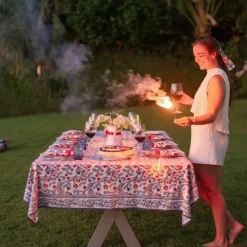 Pomegranate Inc Emma Red & Blue Tablecloth Hot