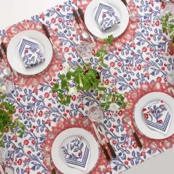 Pomegranate Inc Emma Red & Blue Tablecloth Hot