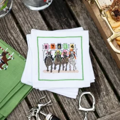 Pomegranate Inc Equestrian Cocktail Napkins | Away They Go | Set / 6 Online