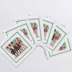 Pomegranate Inc Equestrian Cocktail Napkins | Away They Go | Set / 6 Online