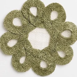 Pomegranate Inc Fern Woven Doodles Coaster | Set of 4 New