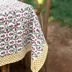 Pomegranate Inc Fleur de Lis Antique Jade Tablecloth