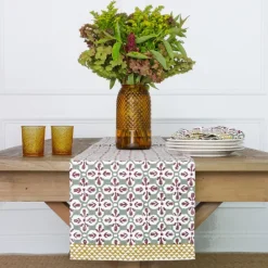 Pomegranate Inc Fleur de Lis Antique Jade Table Runner Online