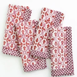 Pomegranate Inc Fleur de Lis Rose Napkin | Set of 4 Discount