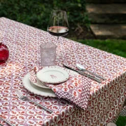 Pomegranate Inc Fleur de Lis Rose Tablecloth Hot