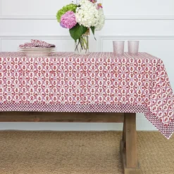 Pomegranate Inc Fleur de Lis Rose Tablecloth Hot