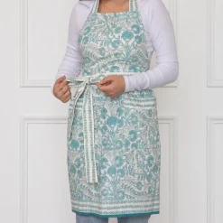 Pomegranate Inc Floral Trellis Aqua Apron Sale