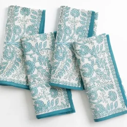 Pomegranate Inc Floral Trellis Aqua Napkin | Set of 4 Hot