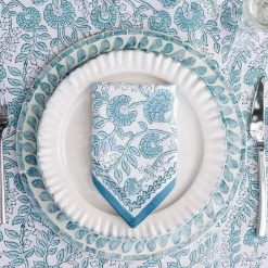 Pomegranate Inc Floral Trellis Aqua Napkin | Set of 4 Hot