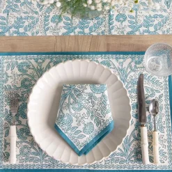 Pomegranate Inc Floral Trellis Aqua Placemat | Set of 4 Sale