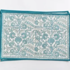 Pomegranate Inc Floral Trellis Aqua Placemat | Set of 4 Sale