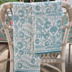 Pomegranate Inc Floral Trellis Aqua Tea Towels Sale