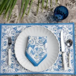 Pomegranate Inc Gardenia Vine Azure Placemat | Set of 4 Best