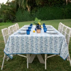 Pomegranate Inc Gardenia Vine Azure Tablecloth Sale