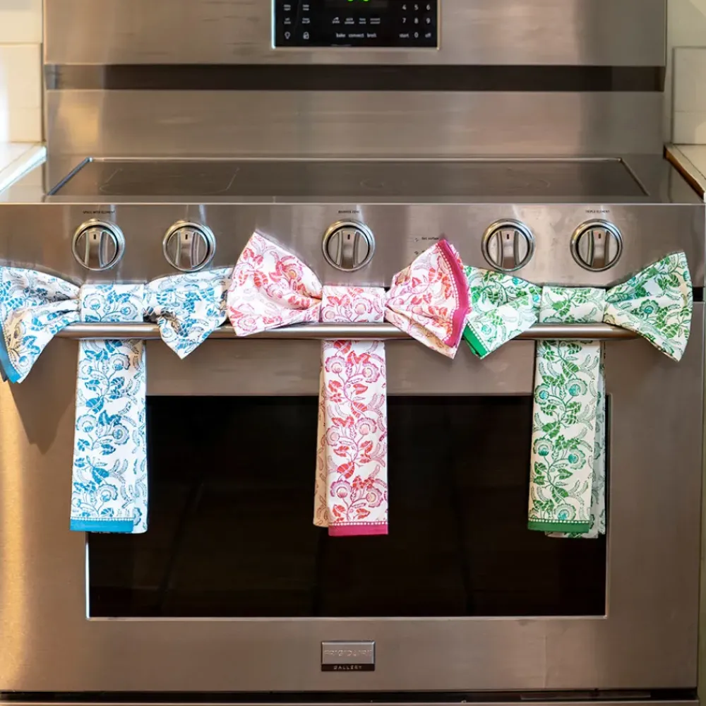 Pomegranate Inc Gardenia Vine Azure Tea Towels Discount