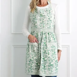 Pomegranate Inc Gardenia Vine Emerald Apron Outlet