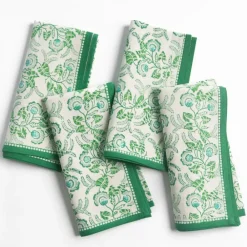 Pomegranate Inc Gardenia Vine Emerald Napkin | Set of 4 Discount
