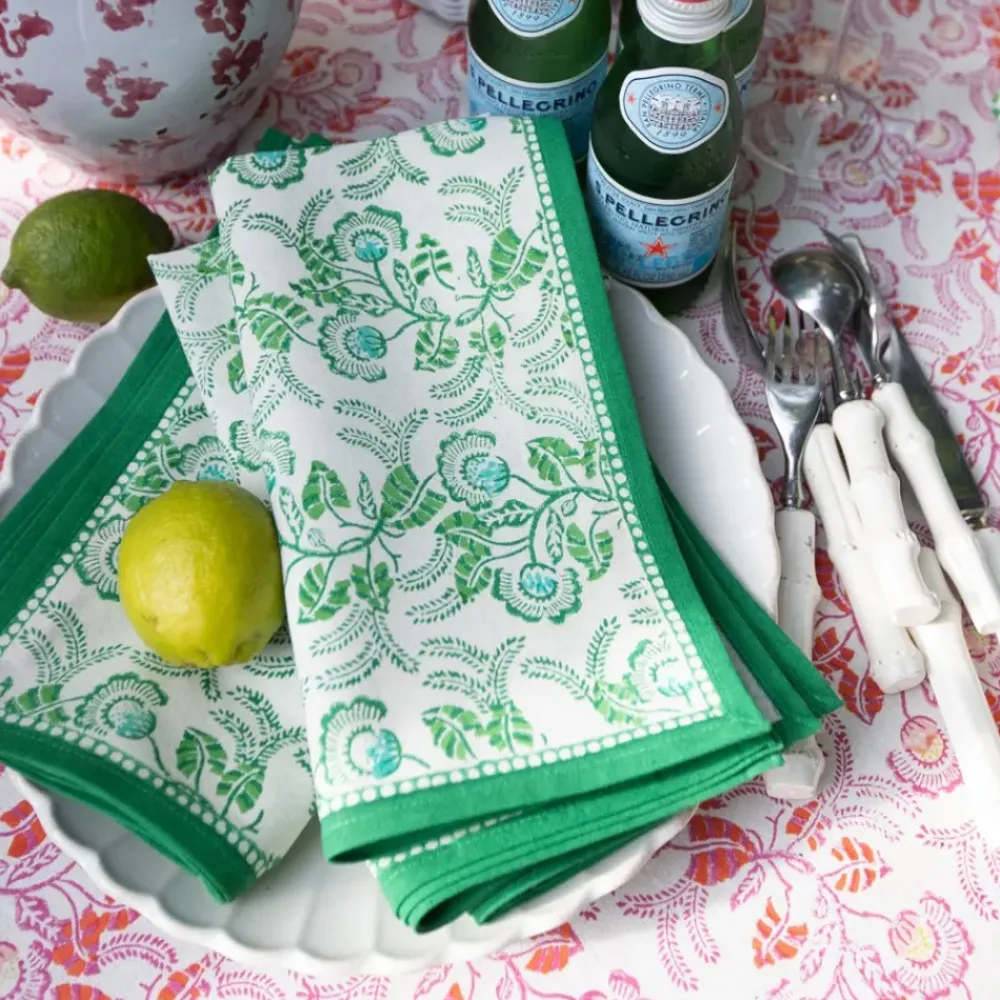 Pomegranate Inc Gardenia Vine Emerald Napkin | Set of 4 Discount