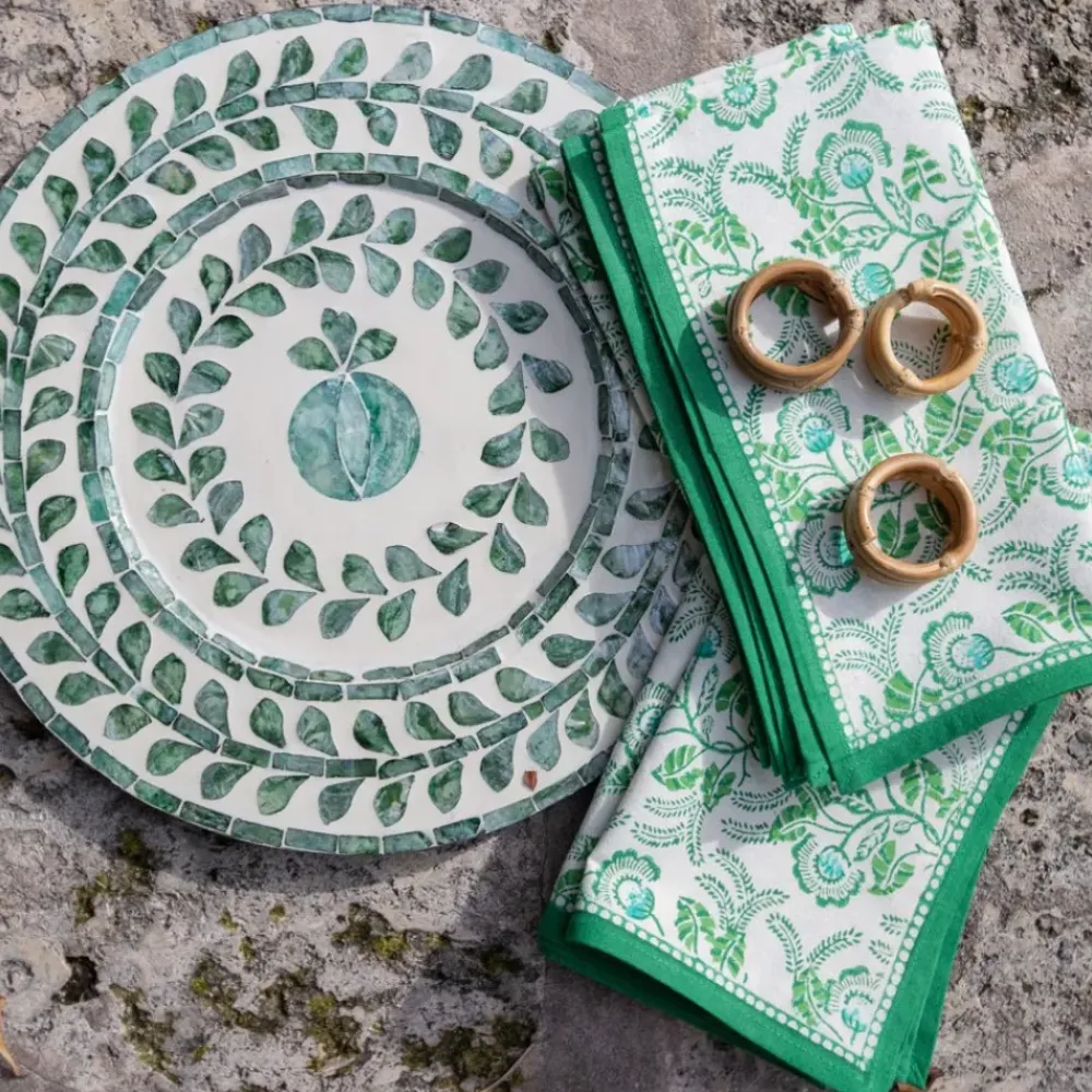 Pomegranate Inc Gardenia Vine Emerald Napkin | Set of 4 Discount