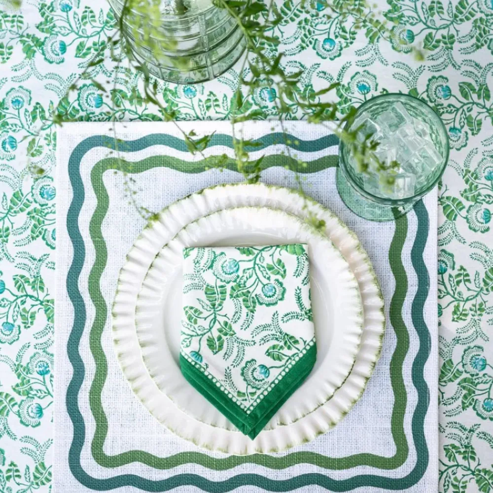 Pomegranate Inc Gardenia Vine Emerald Napkin | Set of 4 Discount