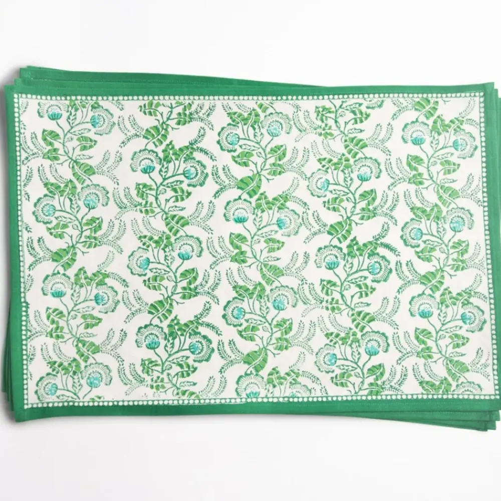 Pomegranate Inc Gardenia Vine Emerald Placemat | Set of 4 Online