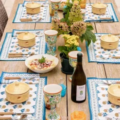 Pomegranate Inc Gaya Teal & Marigold Placemat | Set of 4 Hot