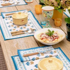 Pomegranate Inc Gaya Teal & Marigold Placemat | Set of 4 Hot