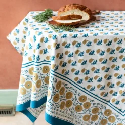 Pomegranate Inc Gaya Teal & Marigold Tablecloth Best