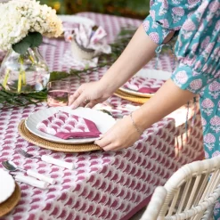 Pomegranate Inc Geo Feather Fuchsia Napkin | Set of 4 Online