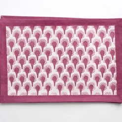 Pomegranate Inc Geo Feather Fuchsia Placemats | Set of 4