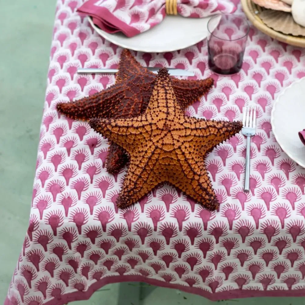 Pomegranate Inc Geo Feather Fuchsia Tablecloth Hot