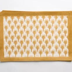 Pomegranate Inc Geo Feather Ochre Placemats | Set of 4 Sale