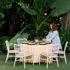 Pomegranate Inc Geo Feather Ochre Tablecloth Discount