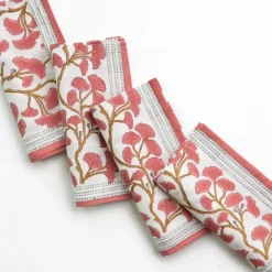 Pomegranate Inc Ginkgo Coral Napkin | Set of 4 Hot