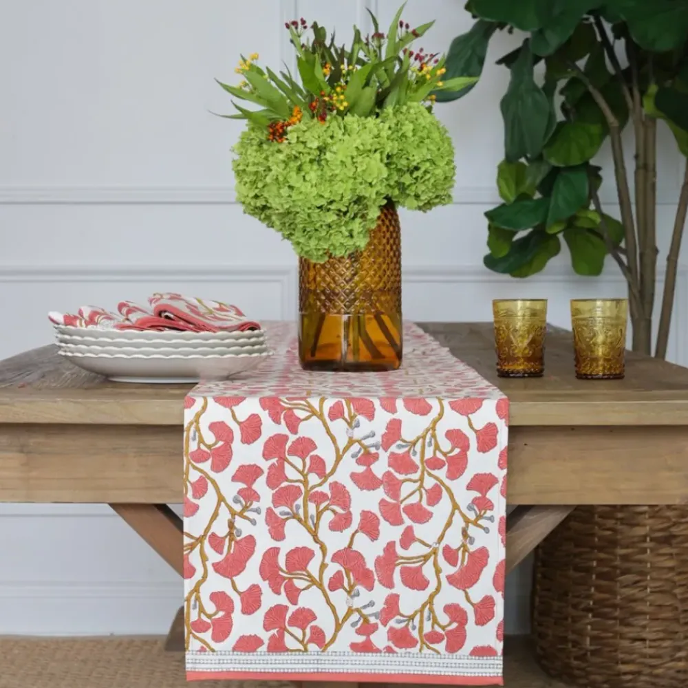 Pomegranate Inc Ginkgo Coral Table Runner Online