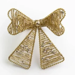 Pomegranate Inc Gold Bow Beaded Napkin Ring | Set of 4 Sale