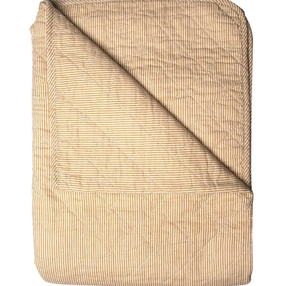 Pomegranate Inc Golden Wheat Stripe Quilt New