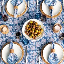Pomegranate Inc Grecian Palm Blue & Orchid Tablecloth Sale