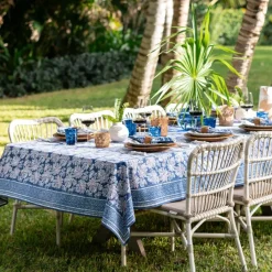 Pomegranate Inc Grecian Palm Blue & Orchid Tablecloth Sale