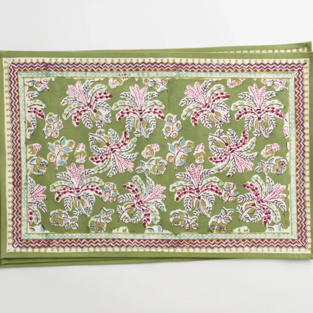 Pomegranate Inc Grecian Palm Fern & Magenta Placemat | Set of 4 Sale