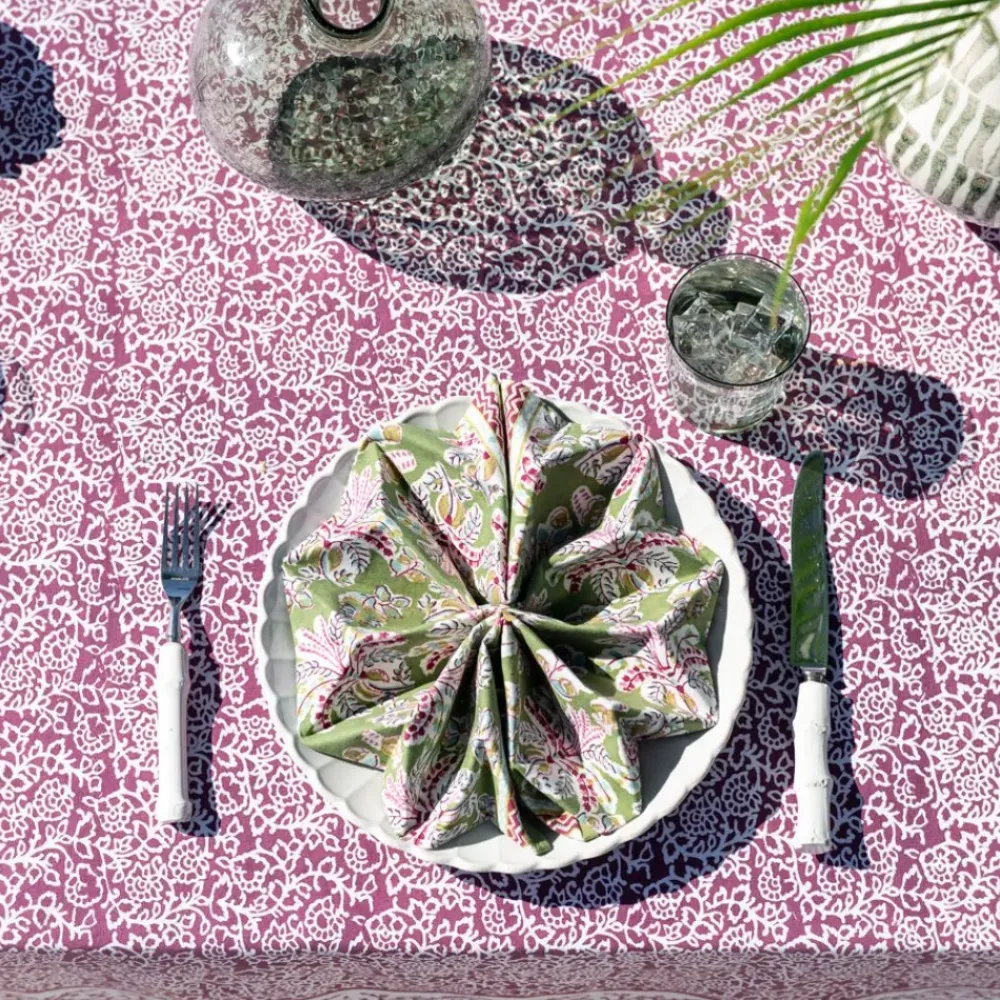 Pomegranate Inc Grecian Palm Fern & Magenta Napkin | Set of 4 Best